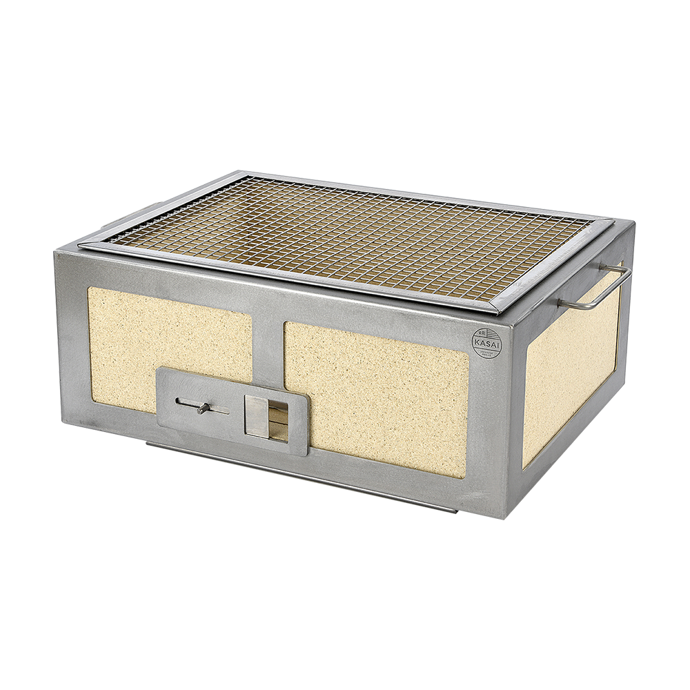 Medium Wide Kasai Konro Grill with Stainless Steel Frame V2 - Globaltic