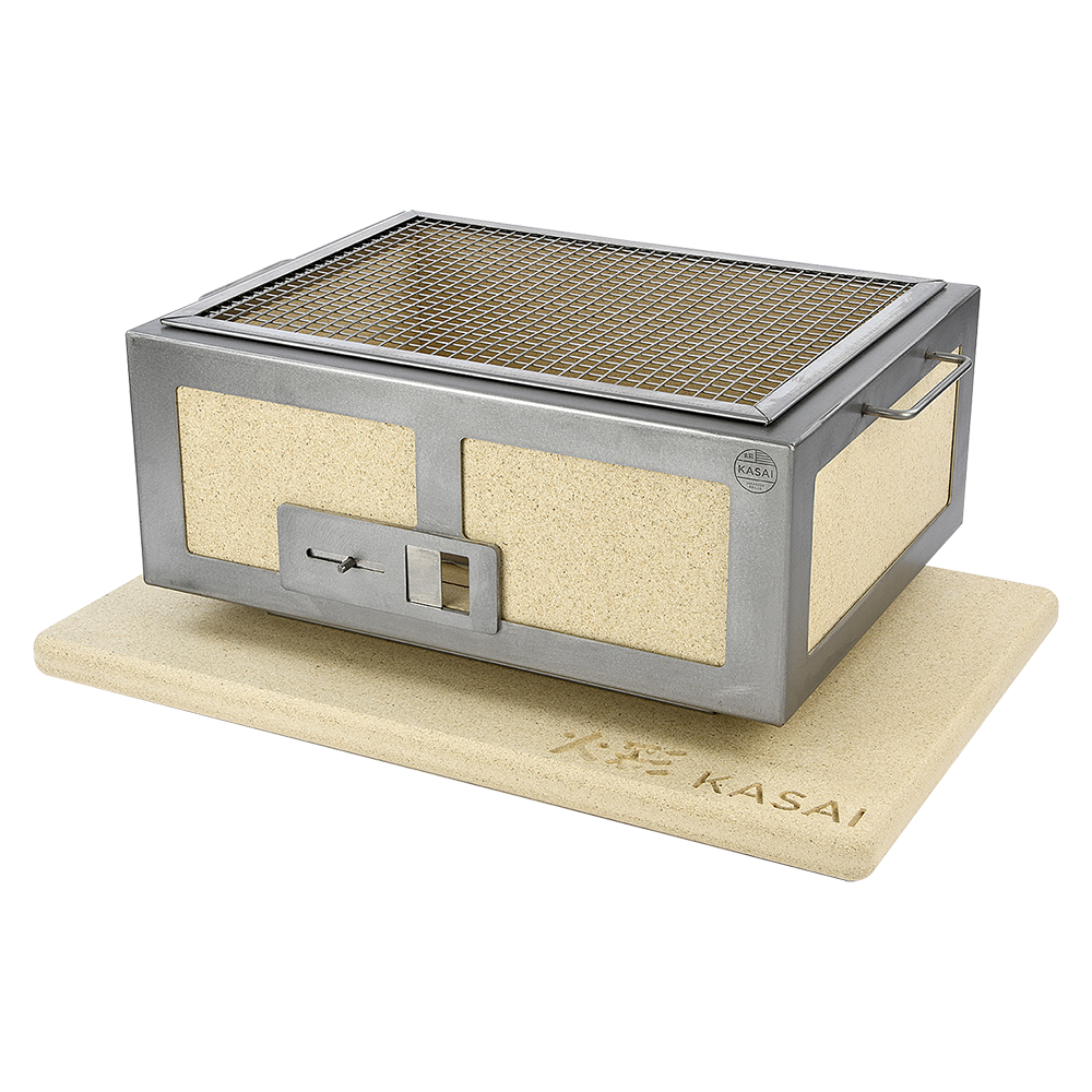 Medium Wide Kasai Konro Grill with Stainless Steel Frame V2 - Globaltic